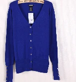royal blue 18 цветов! Осенний женский свитер с v-образным вырезом и пуговицами, вязаный свитер, женский кардиган, Camisola, свитер ярких цветов, блуза, вязаная одежда - Цвет: royal blue