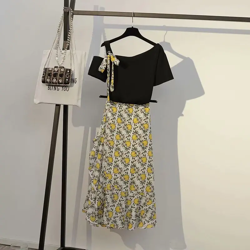 2019 размера плюс Повседневный комплект из двух предметов женская одежда модные