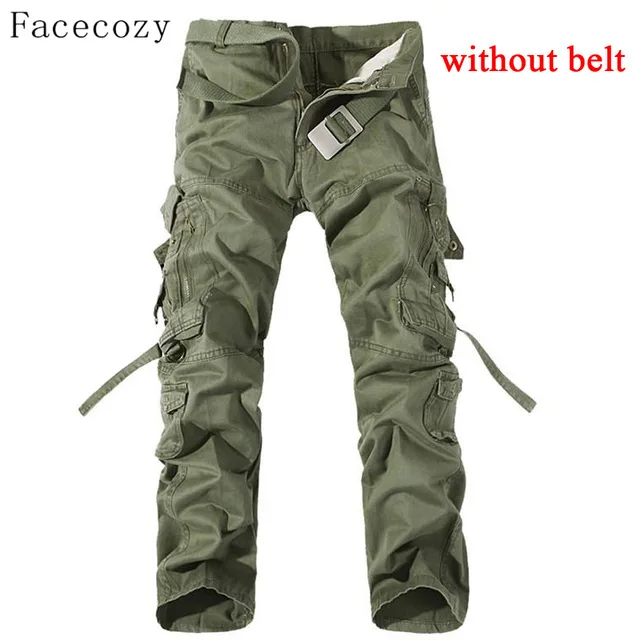 grass army green Facecozy мужские осенние военные уличные брюки мужские ветрозащитные свободные стильные охотничьи спортивные брюки размера плюс - Цвет: grass army green