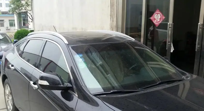 

Top Roof Rails Rack Side Bars Decoration Trim Cover FOR 10-15 Honda Crosstour Silver