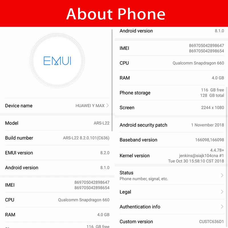 Глобальная прошивка huawei Y Max Enjoy 5000 мАч смартфон 7 12 &quotSnapdragon 660 Android 8 1 двойная