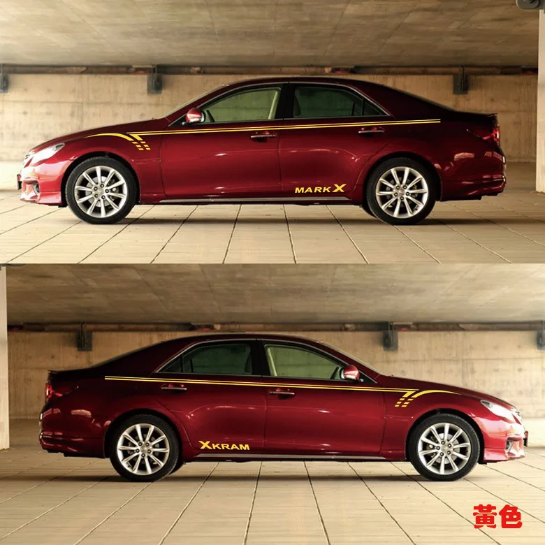 

3D Modified Vehicle Car Body Decorative Sticker for Honda Ford Toyota Body Color Sport Car Stickers Garland Waistline Sticker