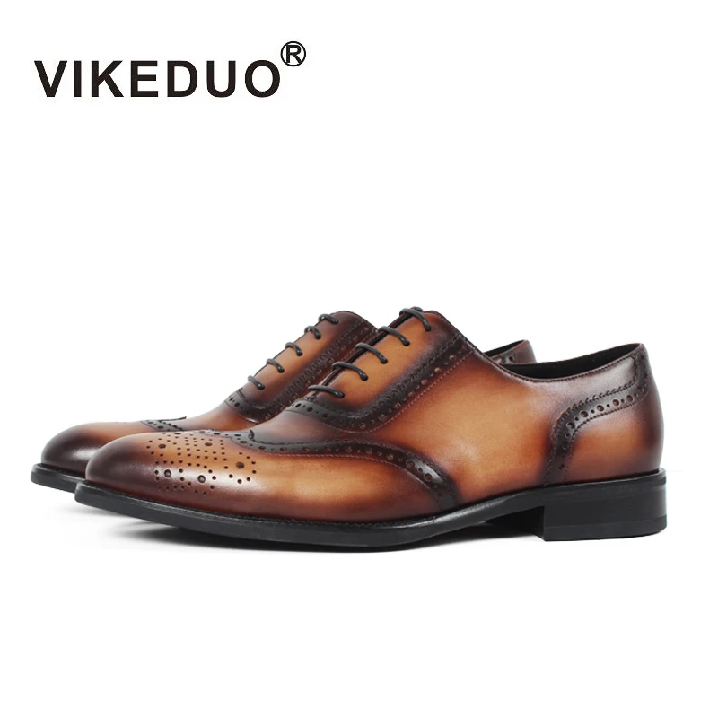 Vikeduo 2020 Handmade Italy Vintage Retro Designer Brand Wedding Party Dance Luxury Male Dress Genuine Leather Men Oxford Shoes | Обувь