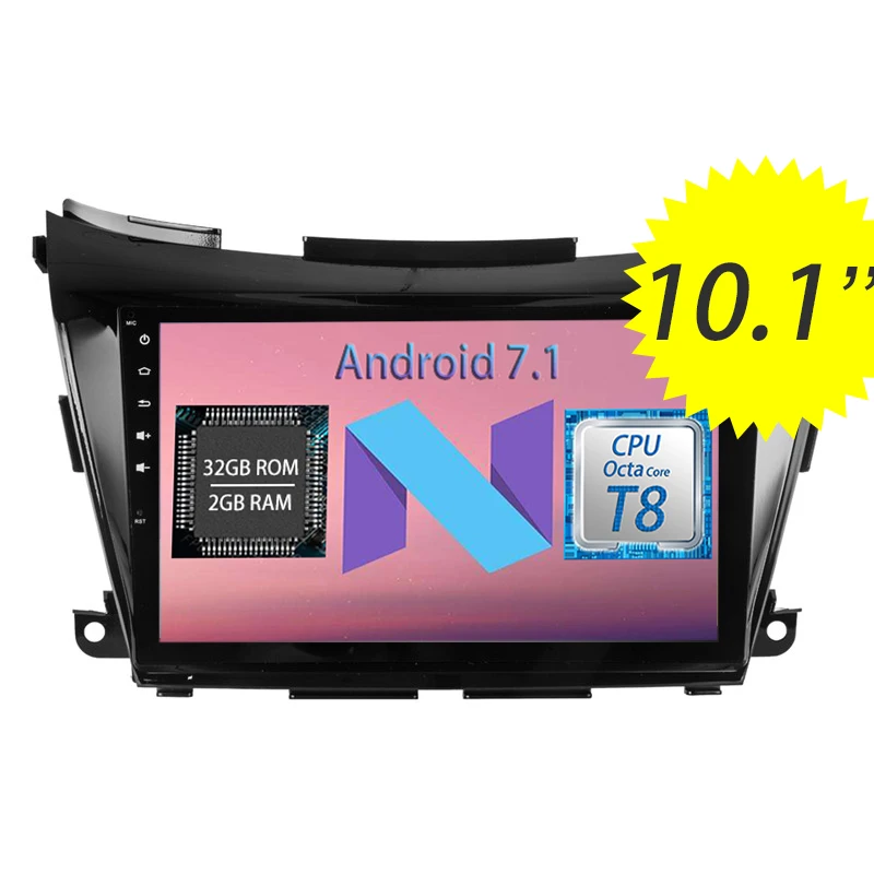 Topnavi 10 1 &quotчетырехъядерный Android 7 2G 32G 8 Core Автомобильный GPS навигатор для Nissan Murano 2015