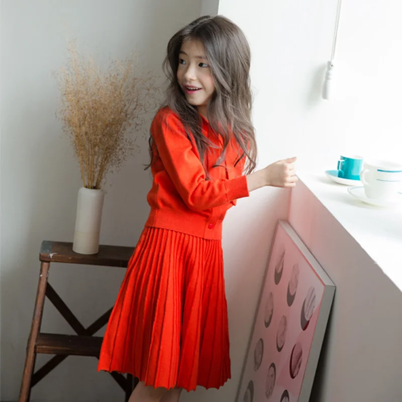 Детский Бархатный комплект с кроликом для девочек из двух предметов оранжевый