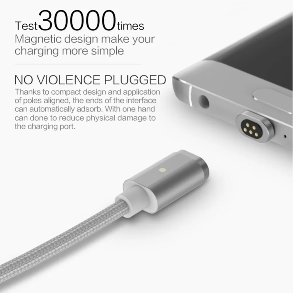 WSKEN Mini 2 светодиодный магнитный USB кабель для быстрой зарядки Магнитный кабель Micro USB для samsung S6 S7 Edge Micro USB кабели для телефонов