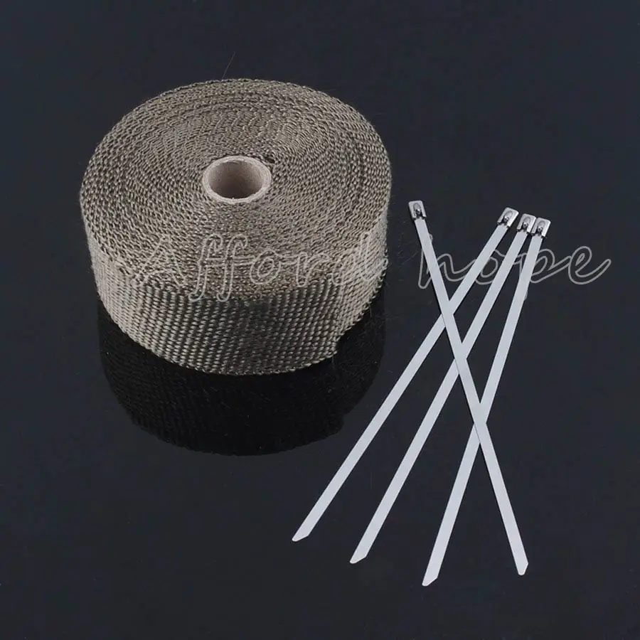 Universal Fit for Car Motorcycle Exhaust Pipe Heat Header Wrap Manifold Downpipe Insulation Thermal Tape Roll 2&quot X 32.8ft Brown |