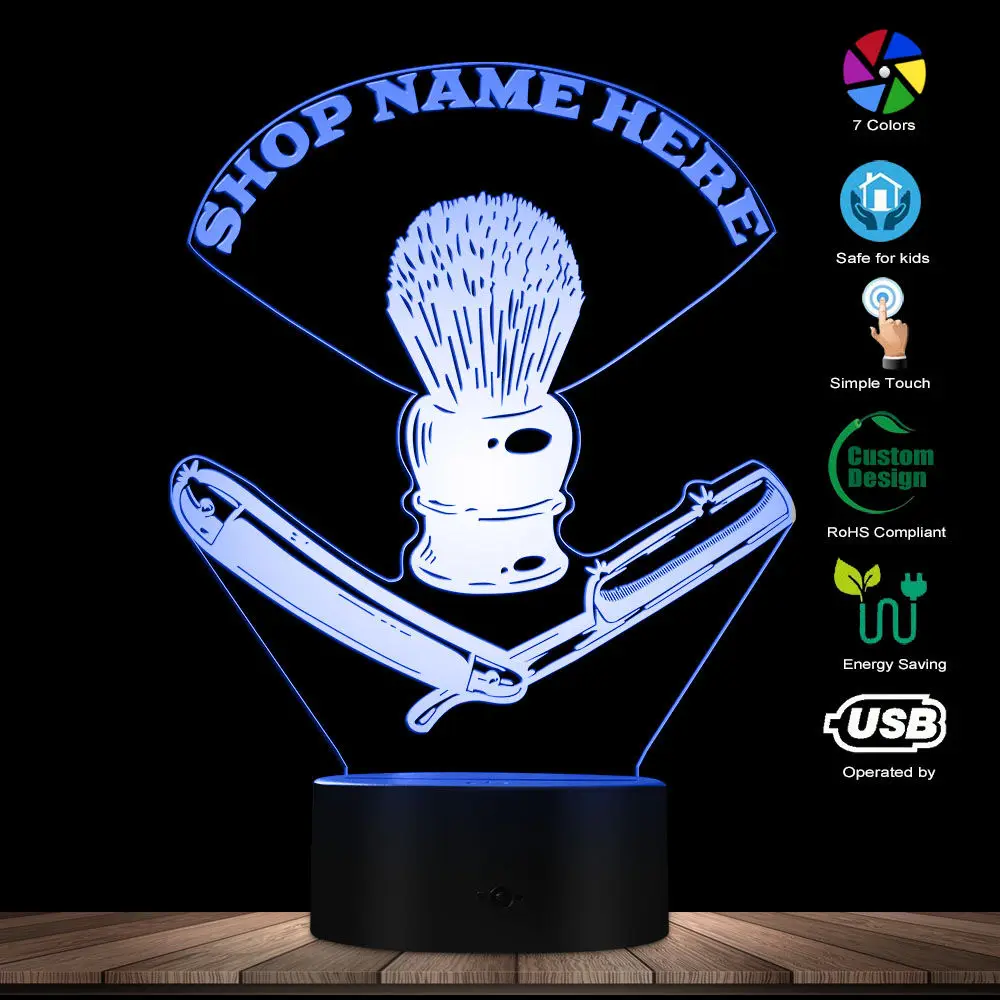 Парикмахерский инструментарий пользовательский USB Ночной свет Парикмахерская