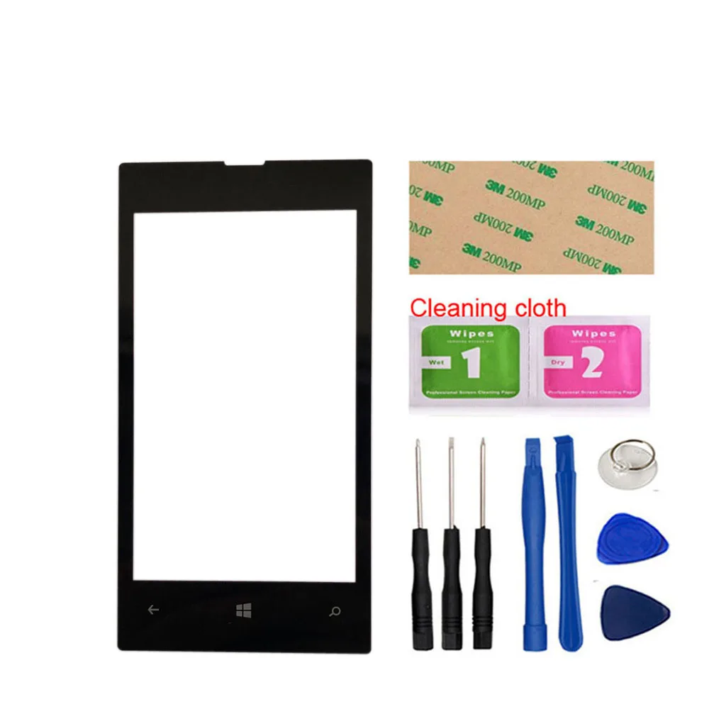 Black And Tools 4,0 ''(без мобильного сенсорного экрана) внешнее стекло для Nokia Lumia 520 525 N520 N525 запасная Передняя стеклянная панель - Цвет: Black And Tools