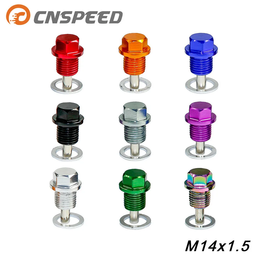 CNSPEED Racing M14*P1.5MM Engine Dress Up Magnetic Oil Drain Plug /Oil Sump drain plug For Most Honda Acura/Ford/ YC100281|magnetic oil plug|engine