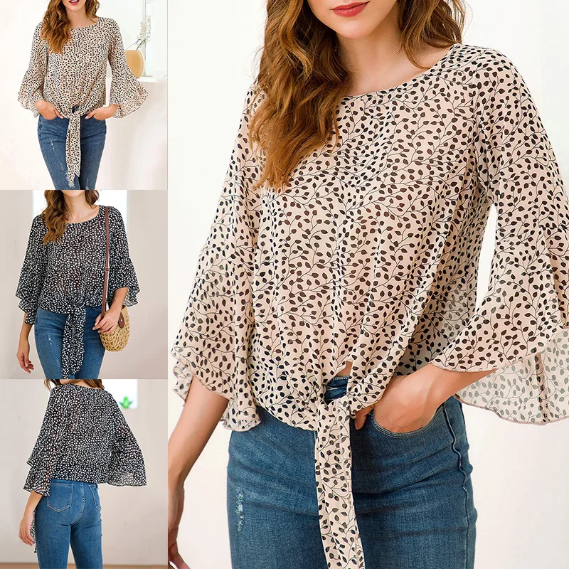 Женские топы для женщин блуза праздничные летние рубашки с принтом модная