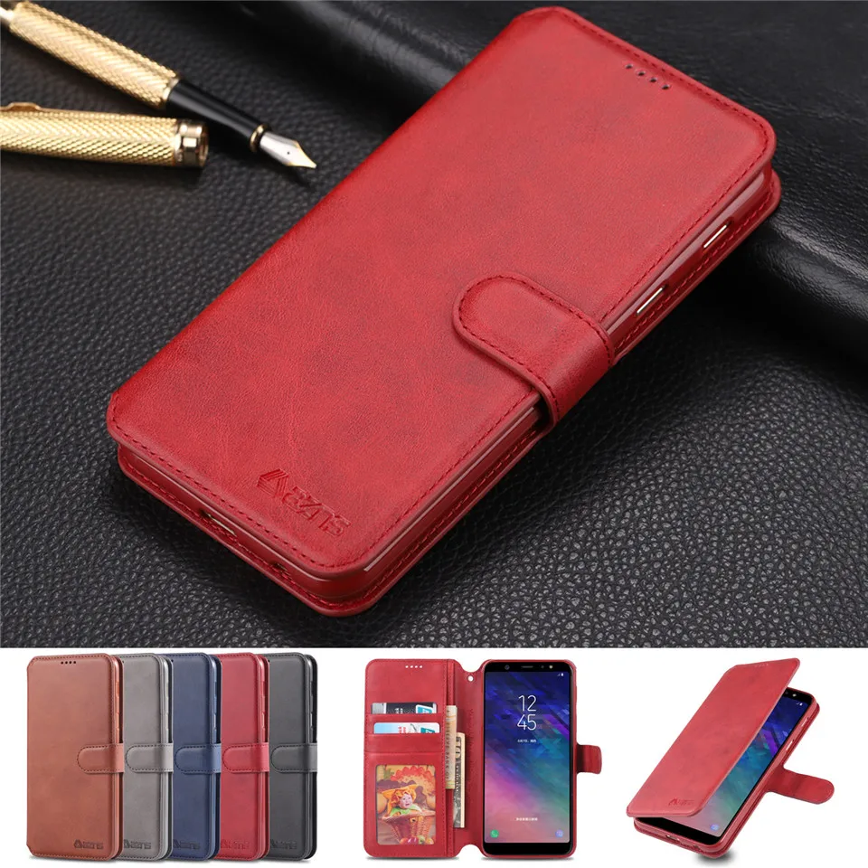 Кожаный чехол кошелек для Xiaomi Redmi 7 6 6A 6Pro 5 Plus с магнитной защелкой и отделениями