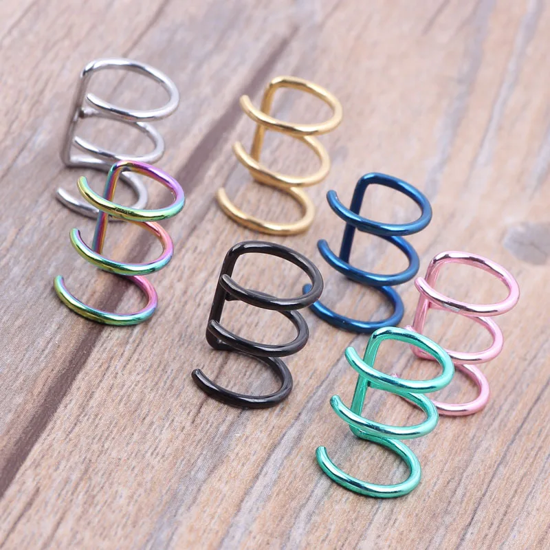 16 г серебряные золотые спиральный для хряща серьги эмо гот козелок пирсинг