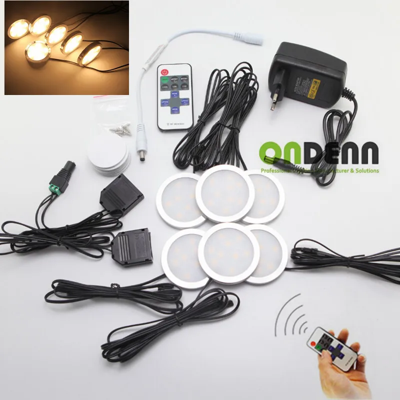 Шкафчик dimmable 6 огни установить беспроводной пульт дистанционного управления RF