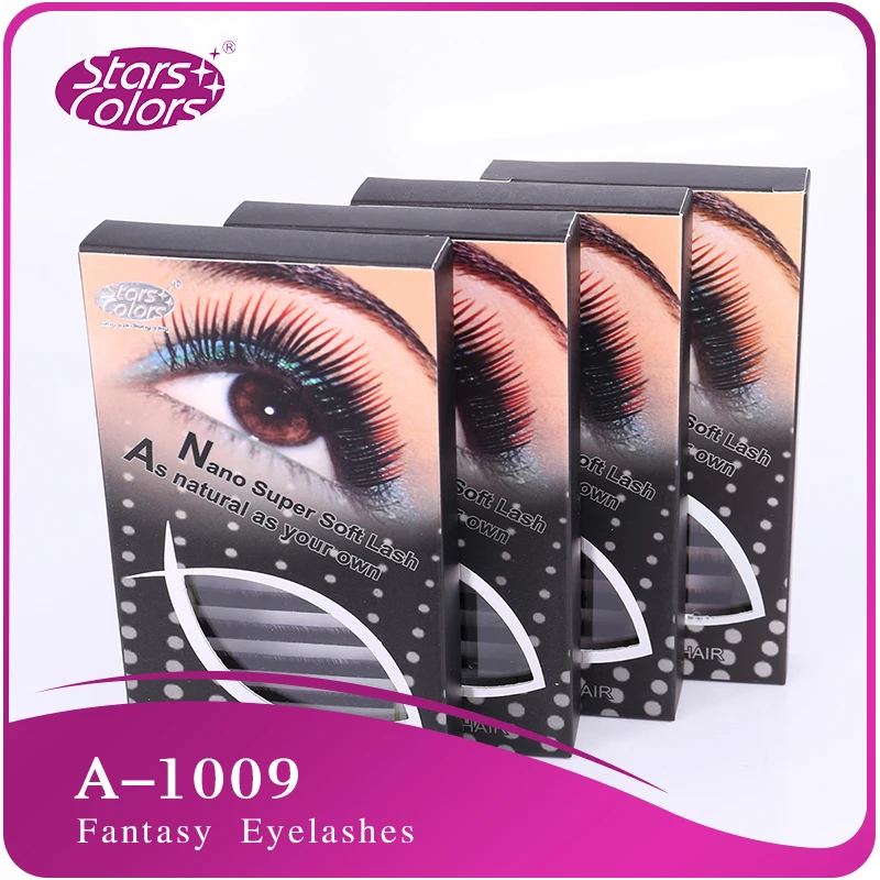 Разноцветные Шелковые накладные ресницы 0 1 мм C двойные натуральные разные