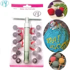 Экструдер для сахарной пасты из нержавеющей стали, крафтовый пистолет с 20 наконечниками для изготовления сахара, помадки, скульптуры торта, инструменты для полимерной глины