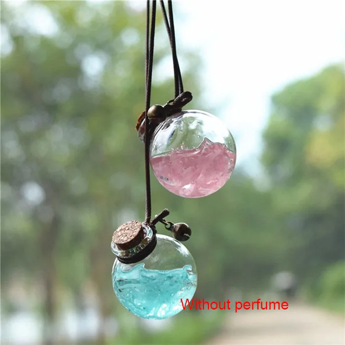 Moss-Pink Blue 2 шт./компл. автомобиля Подвесные Пустые Стекло флакон духов Подвеска Украшения освежитель воздуха для эфирных Масла без отдушек - Название цвета: Moss-Pink Blue