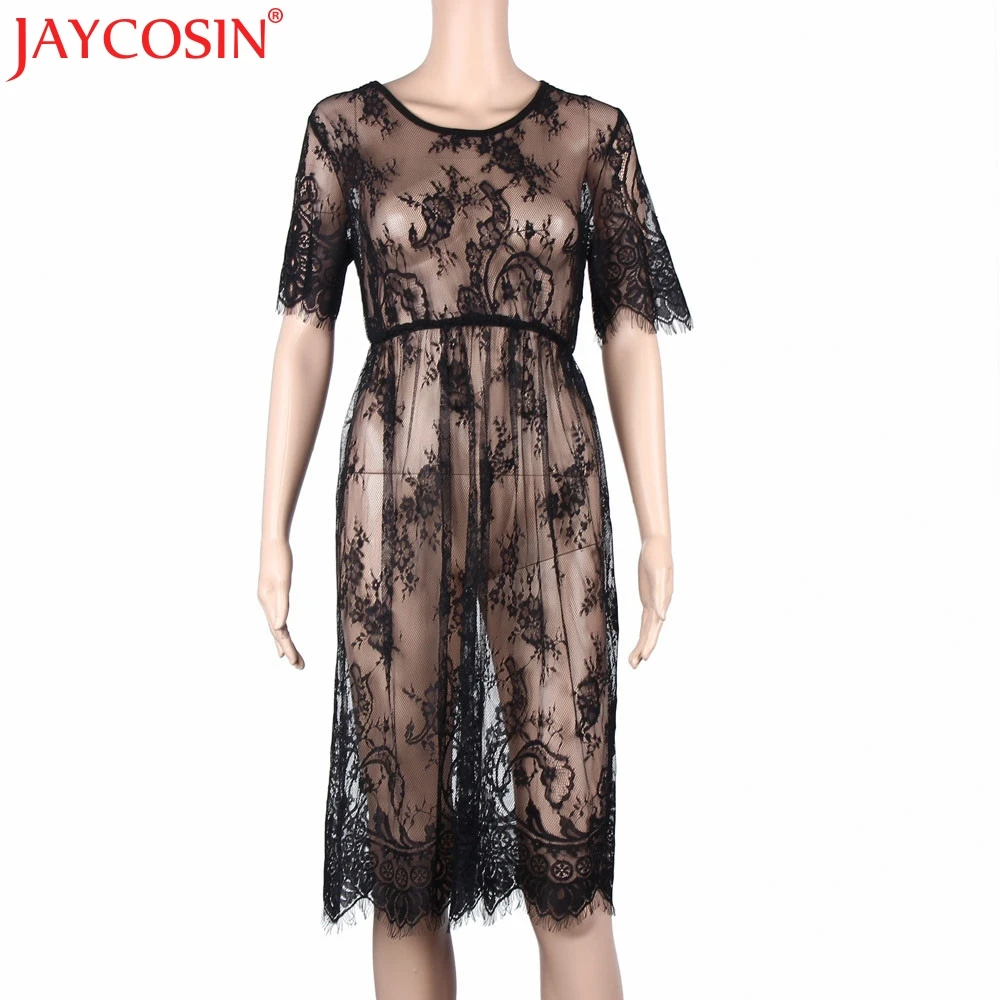 Женское платье JAYCOSIN модное повседневное длинное черное пляжное с коротким