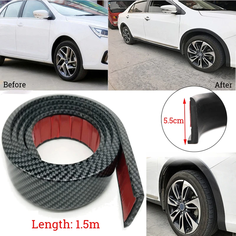 Молдинг протекторы Retrofit крыла вспышки 150 см углеродного волокна черный 2