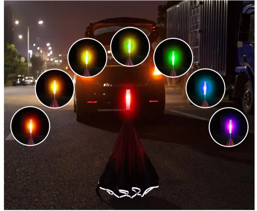 Бесплатная доставка изменяющий цвет Предупреждение на шоссе светодиодный