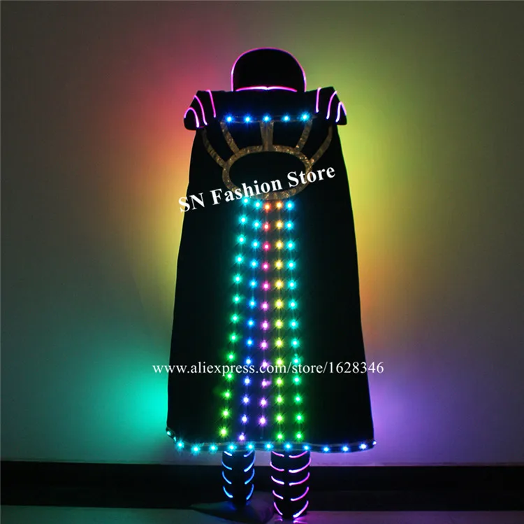 TC 207 полный цвет костюмы для бальных танцев светодиодные робот мужской костюм dj