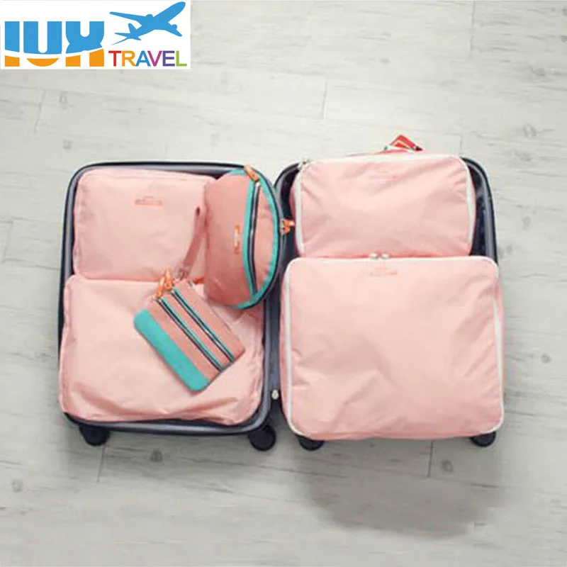 5PCS Set Fashion Clothes Organizer Women Travel Bag Large Capacity Folding Unisex Luggage MenTraveling Handbag tailor-made |