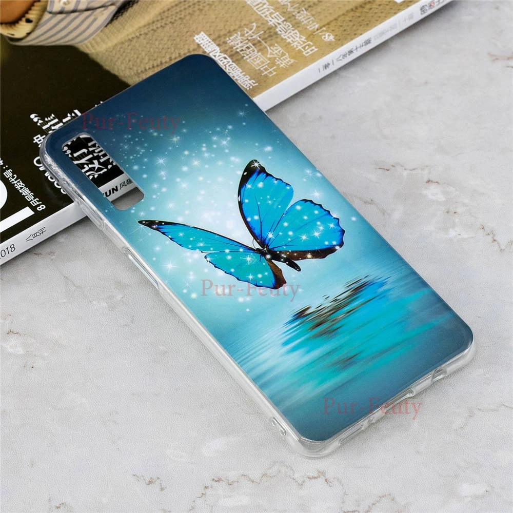 Роскошные светящиеся чехлы для телефонов Samsung Galaxy A7 2018 SM A750 A750F A750F/DS мягкий
