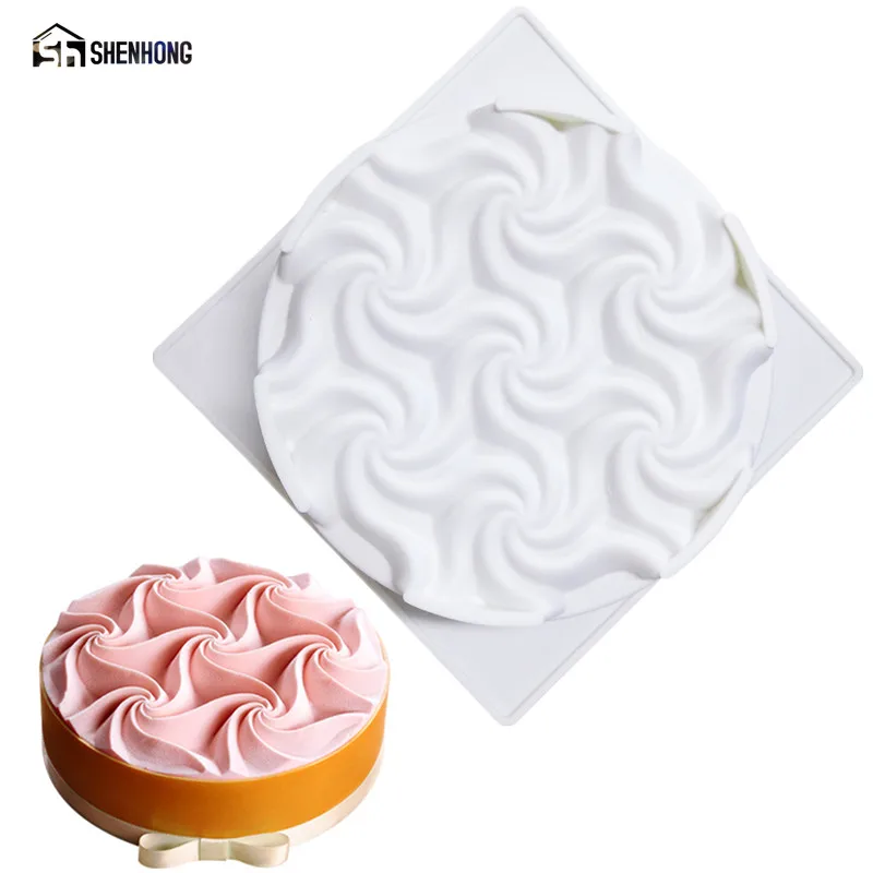 Cream Flower SHENHONG, 8 отверстий, цилиндрическая форма для торта, силиконовая форма для выпечки, формы для выпечки, инструменты для изготовления шоколада, форма для выпечки, украшение торта - Цвет: Cream Flower