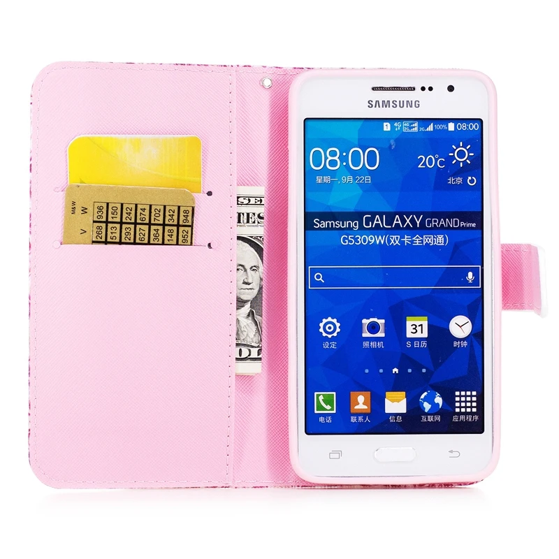 Для samsung Galaxy S8 A510 A5 A3 A7 J1 J3 J5 J7 чехол для телефона из искусственной кожи с цветочным печатным рисунком Кожаный чехол-кошелек с подставкой и кардхолдерами