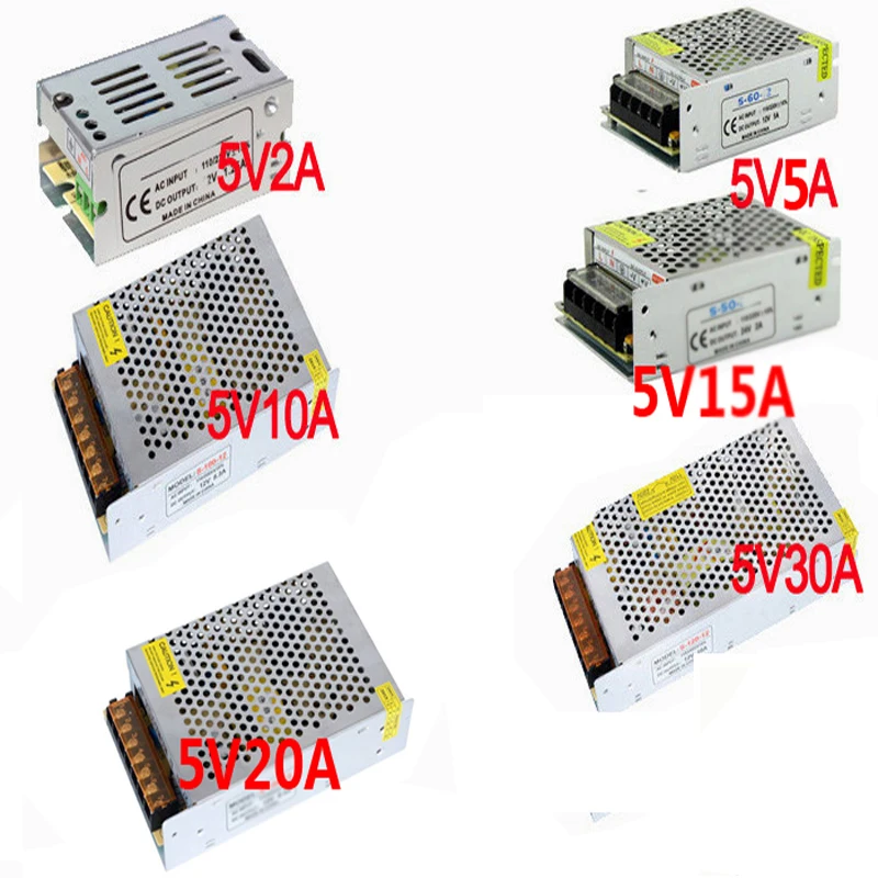 Vusum 12V источник питания AC85-110V 220V к DC5V 12V 24V 2A 5A 10A 20A 30A CCTV/Светодиодная лента адаптер питания
