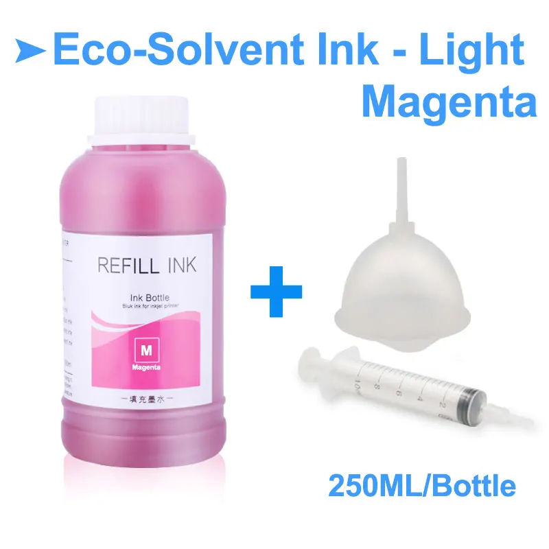 250 мл/бутылка эко-сольвентные чернила для Epson L210 L355 L366 L382 L385 L420 L800 L805 L1800 R2000 R3000 1390 1400 1500W чернила для принтера - Цвет: Light Magenta-250ml