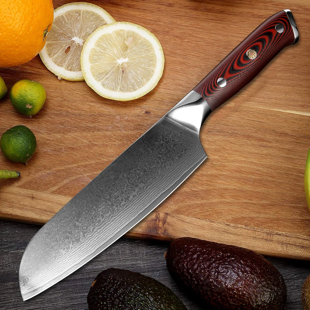 XITUO дамасский нож шеф повара Профессиональный японский Santoku утилита Кливер
