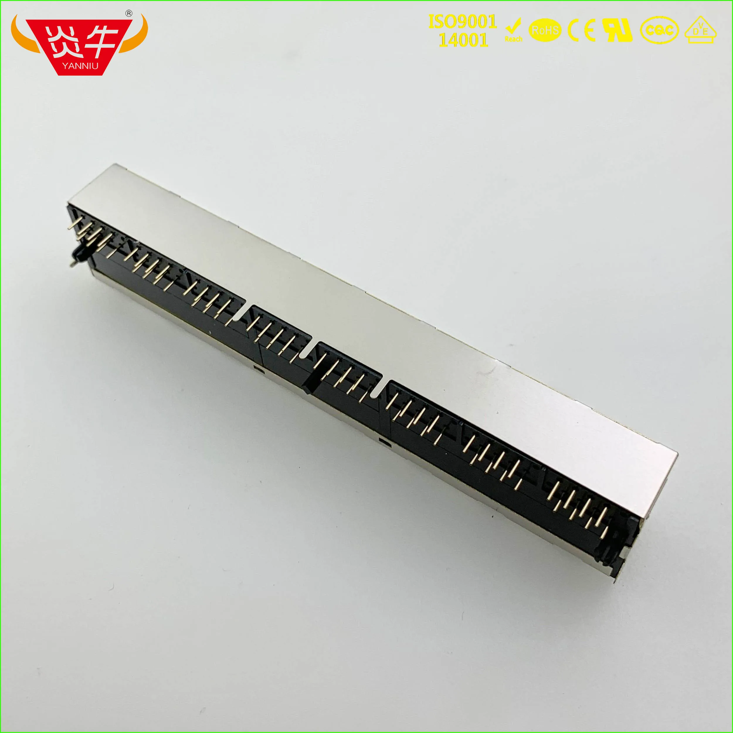 Прямоугольная сетевая розетка RJ45 1*8 8P8C однорядная с 8 отверстиями интерфейсом
