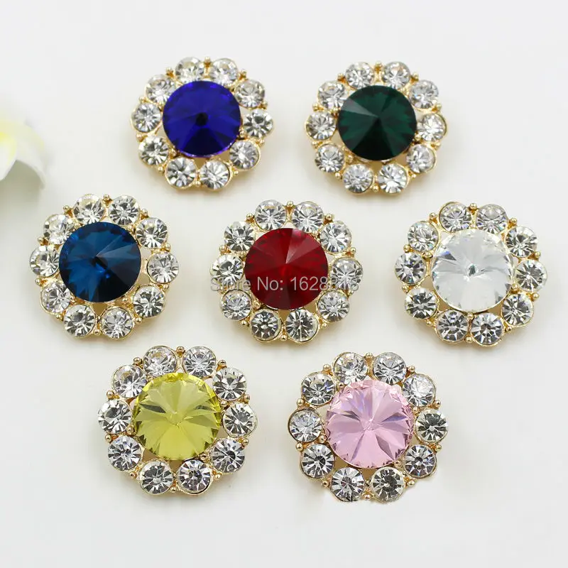 Эксклюзивные ювелирные украшения броши 50 шт./лот круглый rhinestone свадебные кнопка
