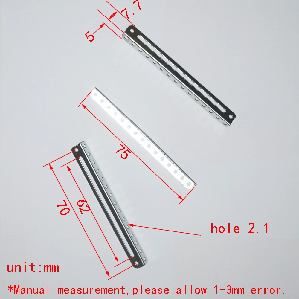 

10/100pcs 5x8x75mm slot hole Right angle irons/perforated connecting rods/diy toy part technology model/fasteners/DIY parts