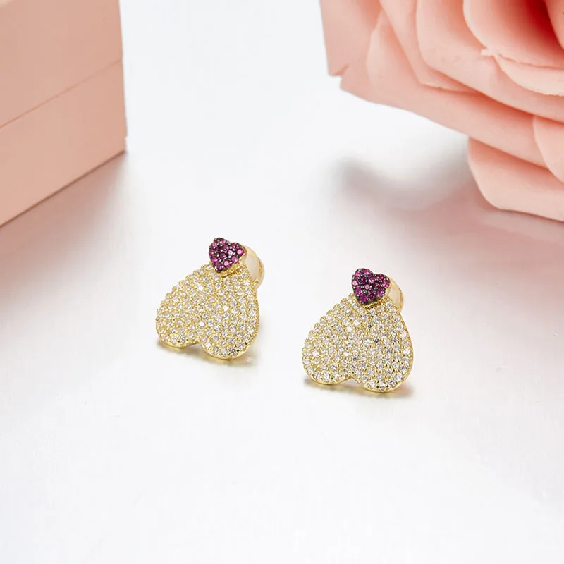 Серьги SLJELY из серебра 925 пробы с фианитом 3 цвета | Украшения и аксессуары