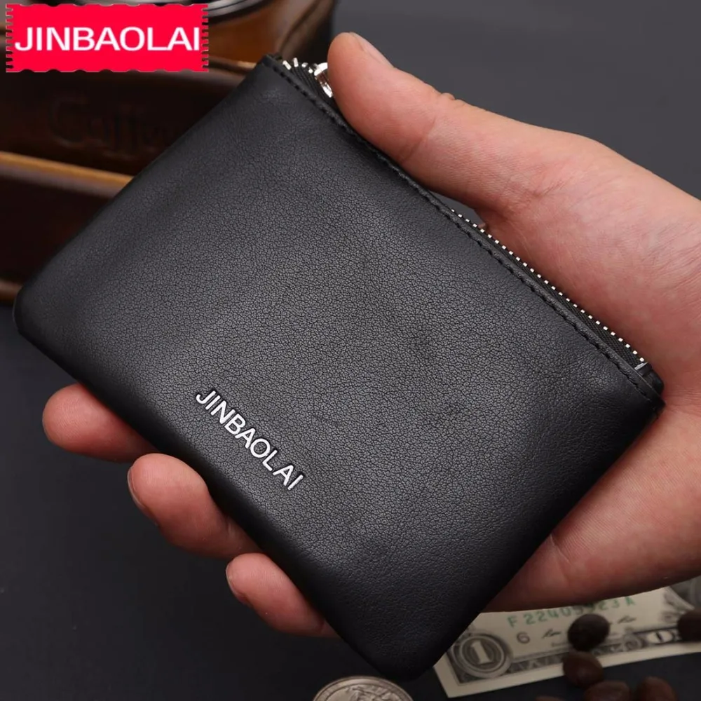 Мужской мини-кошелек JINBAOLAI тонкий кошелек из натуральной коровьей кожи высокого