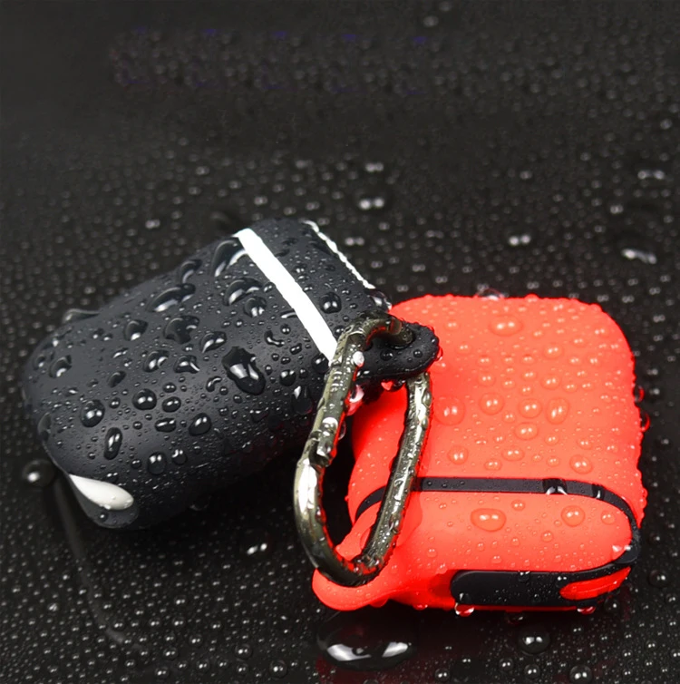 Soft Silicone Case For Airpods Waterproof Shockproof Cover With Hook Protector Sleeve Pouch Apple Air Pods Earphone | Электроника