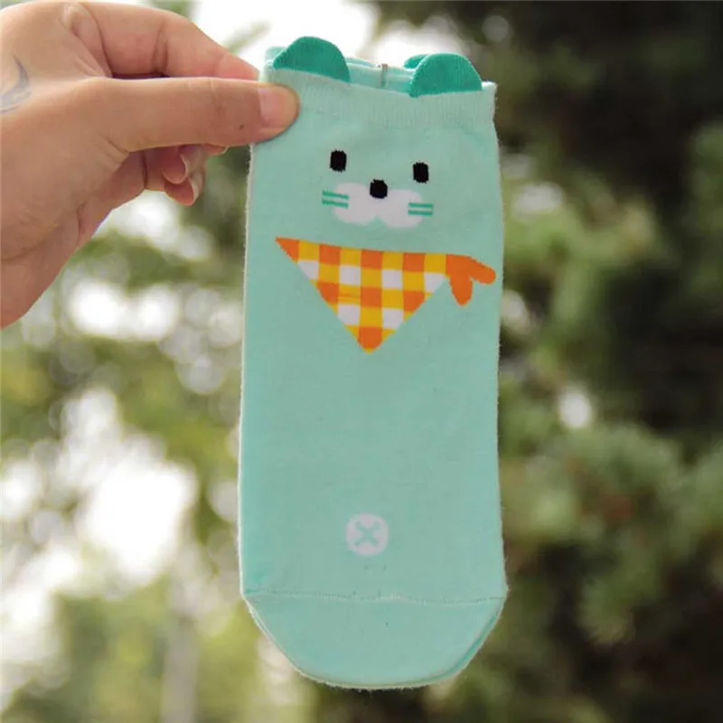 Женские хлопковые носки Chaussettes корейские шорты с милыми животными осенние
