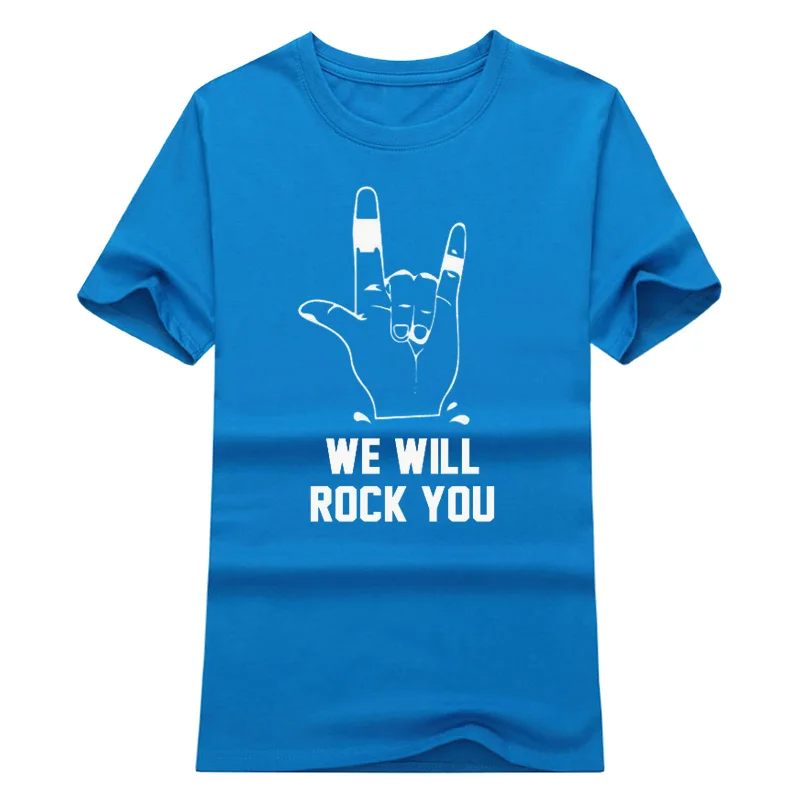 2019 летняя модная женская футболка хлопковая Футболка с принтом WE WELL ROCK YOU AND LOVE