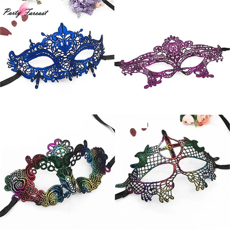 Многоцветный кружева маски женщины сексуальный костюм маска партия выступает