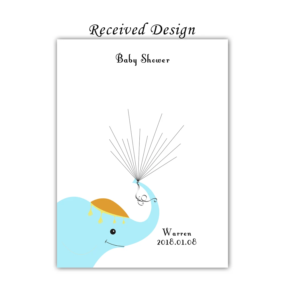 Необычные DIY отпечаток пальца Подпись Гостевая книга для ребенка душ Дети