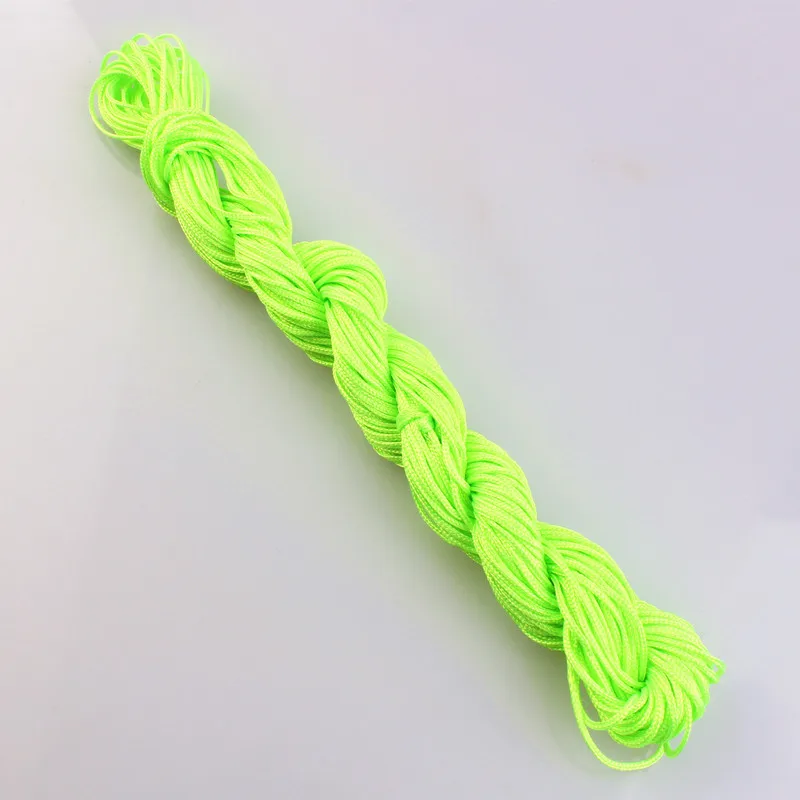 Fluorescent Green 23 Цвета 1 мм китайские узлы нейлоновый шнур Шамбала Макраме шнур Бисероплетение для изготовления браслета - Цвет: Fluorescent Green