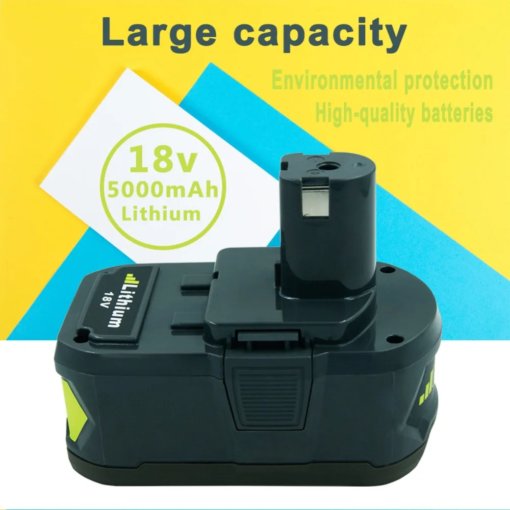 

New 18V 5.0Ah Rechargeable Power Tool Battery for Ryobi ONE + RB18L40 P108 Lithium ion Battery Pack