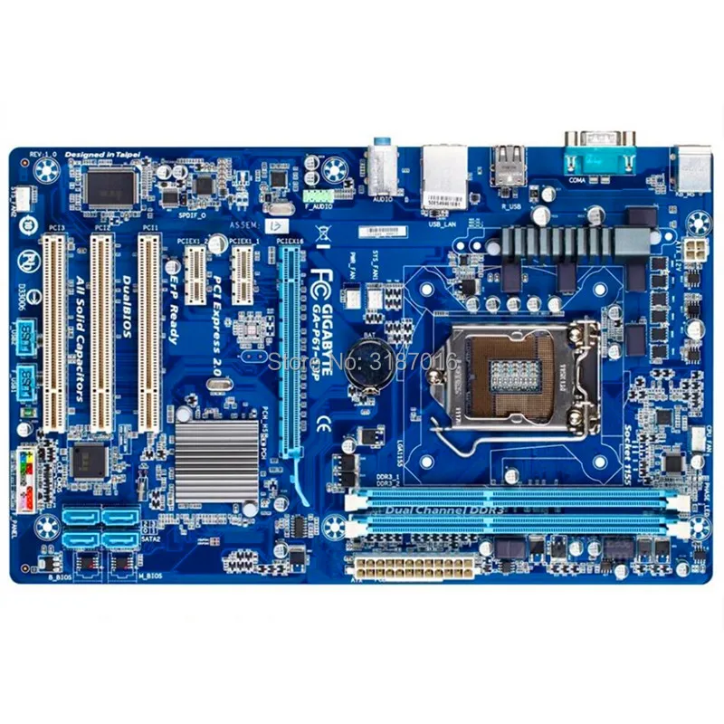 Для Gigabyte GA-P61-S3P оригинальная б/у настольная материнская плата P61-S3P H61 Socket LGA 1155 DDR3 ATX в продаже