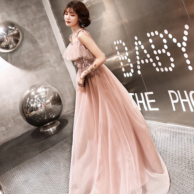 Женское вечернее платье с аппликацией для выпускного бала особых случаев