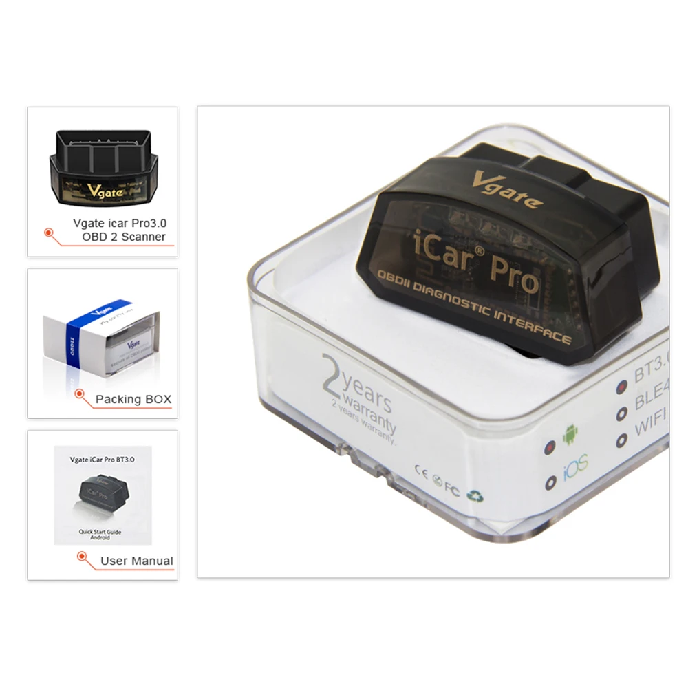 Сканер Vgate elm 327 iCar Pro obd2 Bluetooth 3 0 4 Wi Fi диагностика автомобиля ELM327 obd 2 odb2 сканер для