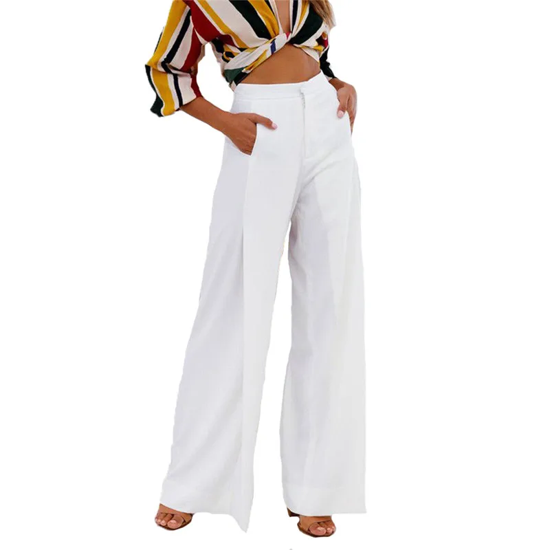 Брюки женские с широкими штанинами весна-лето 2018 | Женская одежда