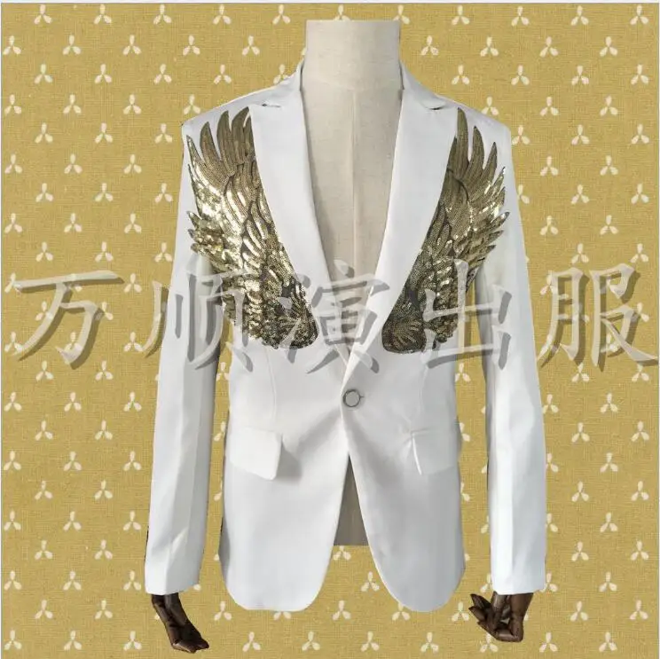

2018 Nightclub bar men's wing suit male DS dance suit male singer's costume. XS-6XL