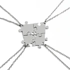 4 шт ожерелья лучших друзей головоломка Посеребренная Подвеска для дружбы BFF Jigsaw колье для семьи ювелирный подарок